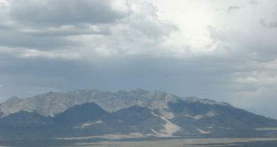 Cloud shadows on the mountain on the I-15