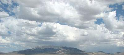 Cloud shadows on the mountain on the I-15