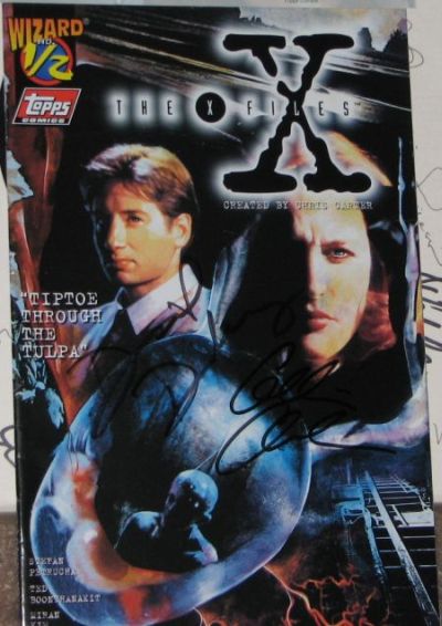 Autographed X-Files comic Wizard number one-half